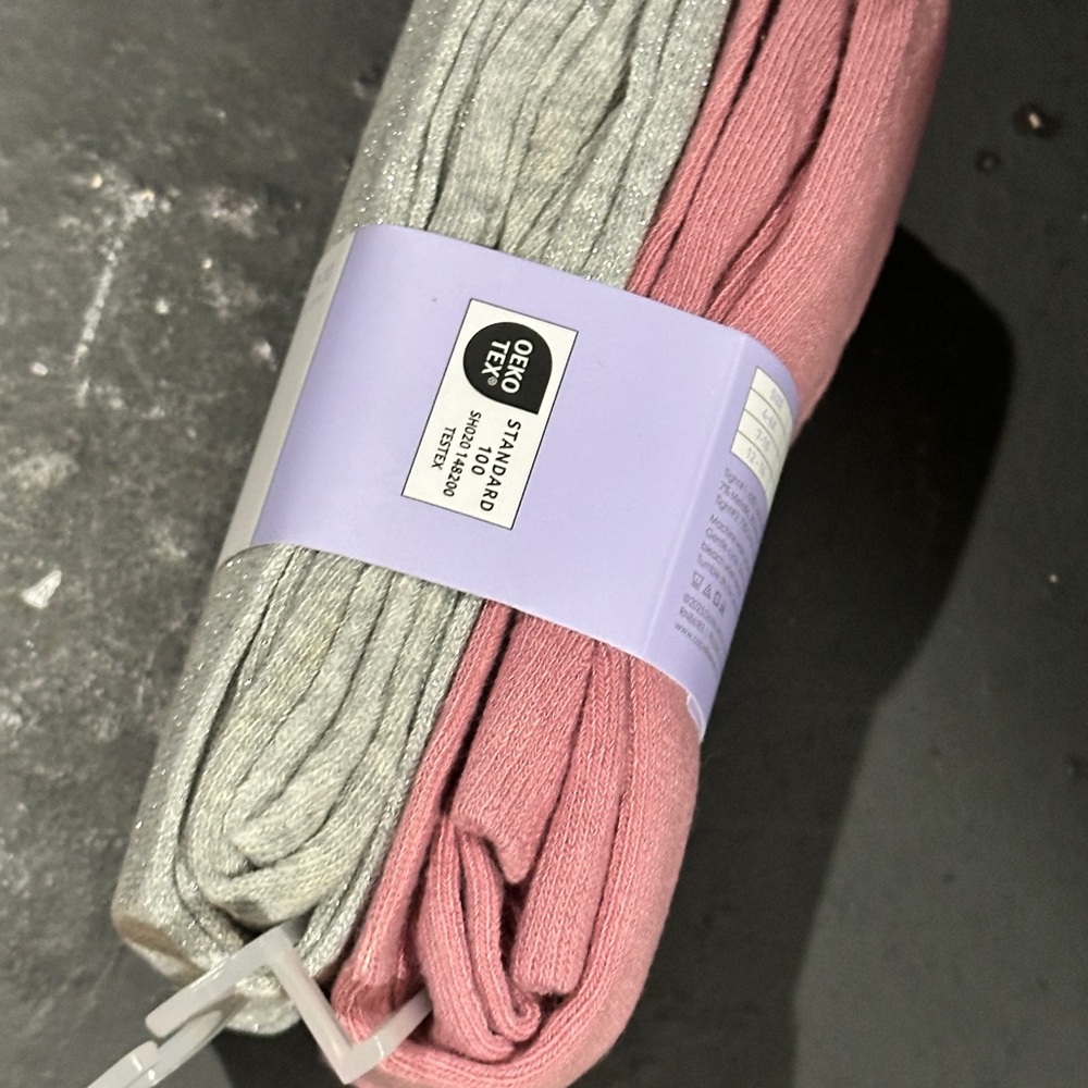 Kids’ tights - Pink & Light Gray